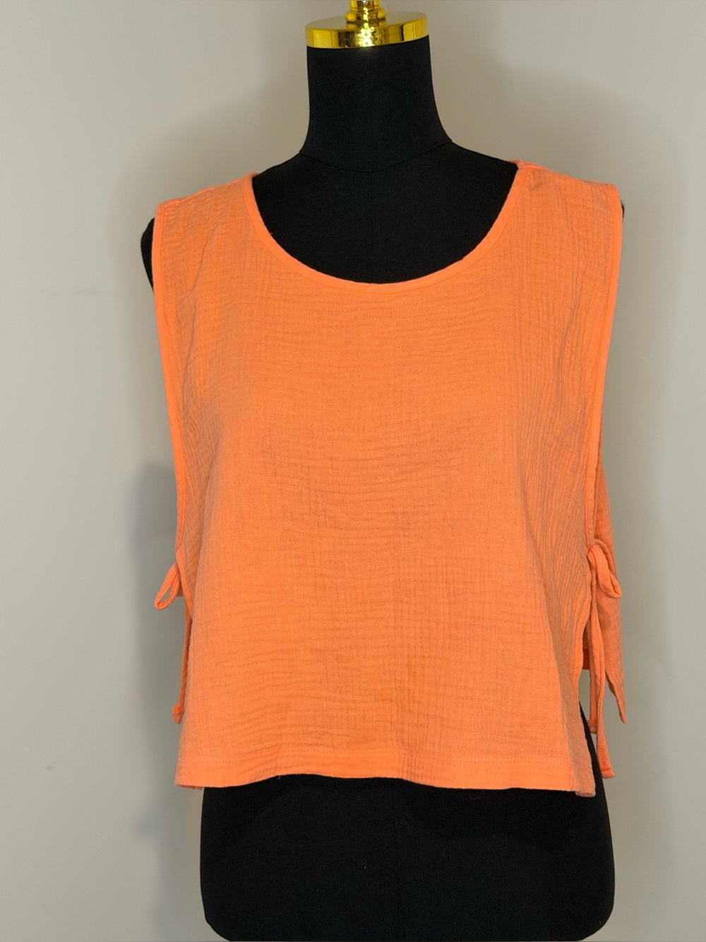 Zenana - Sleeveless Tie-Side Top - Orange